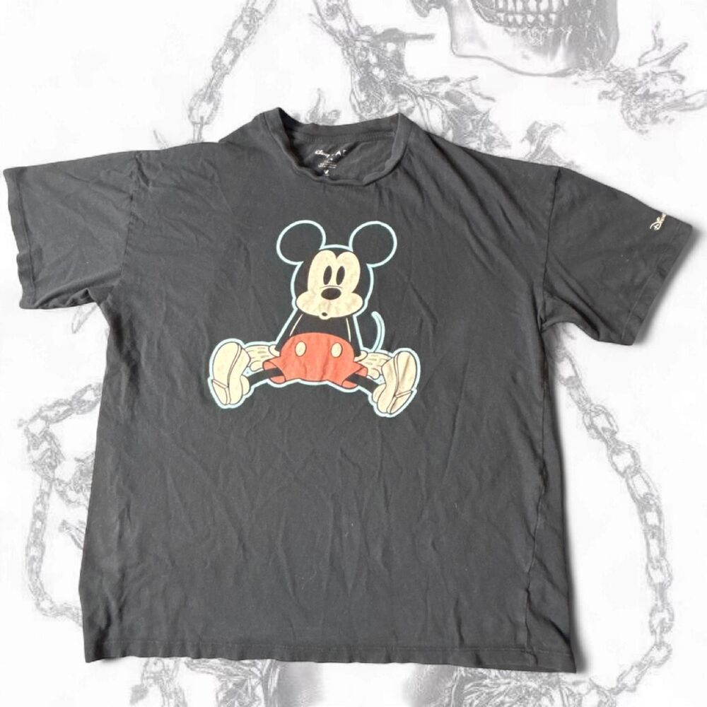 Disney Men's Black and Grey T-shirt